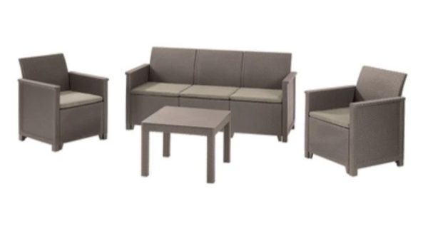 ELODIE 5 SEATER OUTDOOR SOFA SET CAPPUCCINO